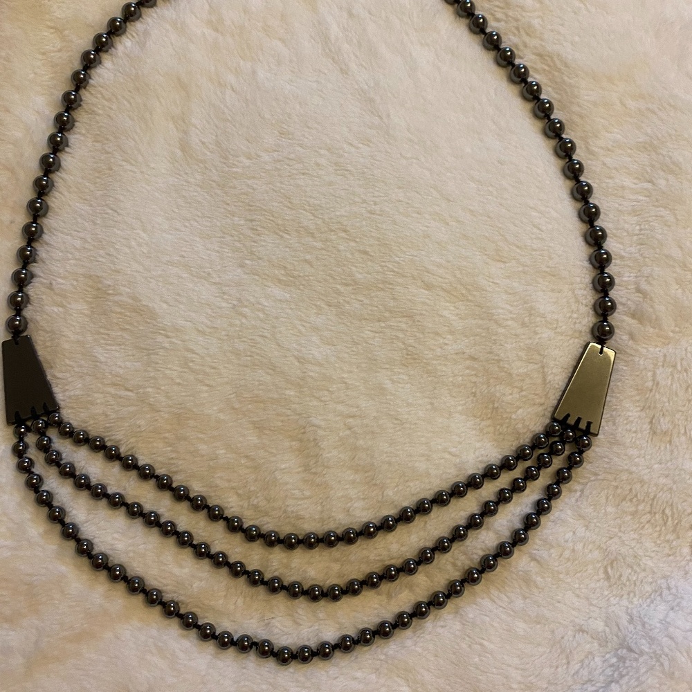 Hematite beaded necklace